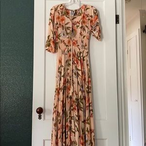 Flower print boho dress